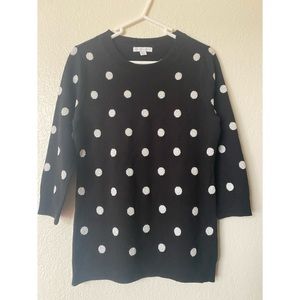 New York & Company 3/4 sleeve polka dot sweater